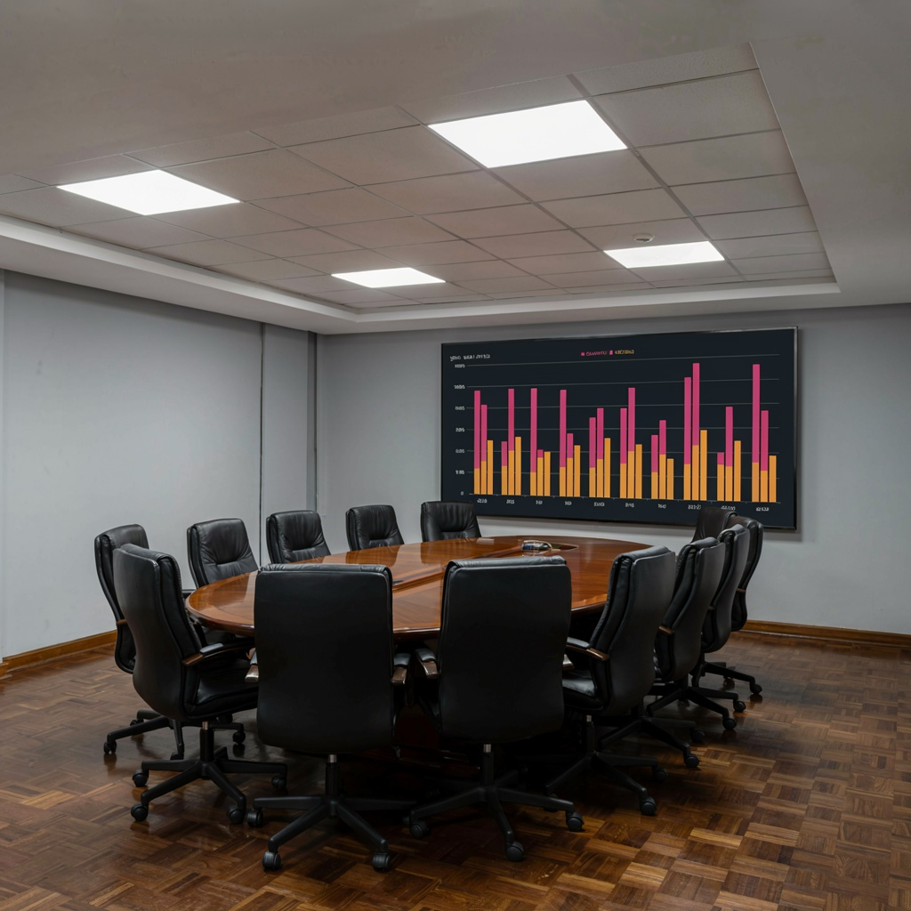 Boardroom with board papers and meeting minutes